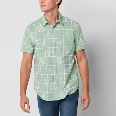 Arizona Mens ADAPTIVE Easy-on + Easy-off Short Sleeve Button-Down Shirt