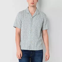 mutual weave Mens Regular Fit Short Sleeve Button-Down Shirt