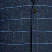 Stafford Mens Windowpane Classic Fit Sport Coat