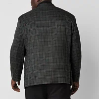 Shaquille O'Neal XLG Mens Big and Tall Plaid Stretch Fabric Classic Fit Sport Coats