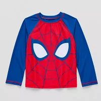 Disney Collection Little & Big Boys Spiderman Rash Guard