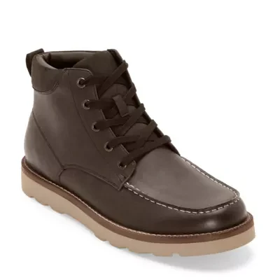 mutual weave Mens Drew Flat Heel Lace Up Boots