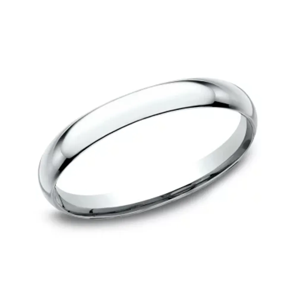 Womens 10K White Gold 2MM Comfort-Fit Wedding Band