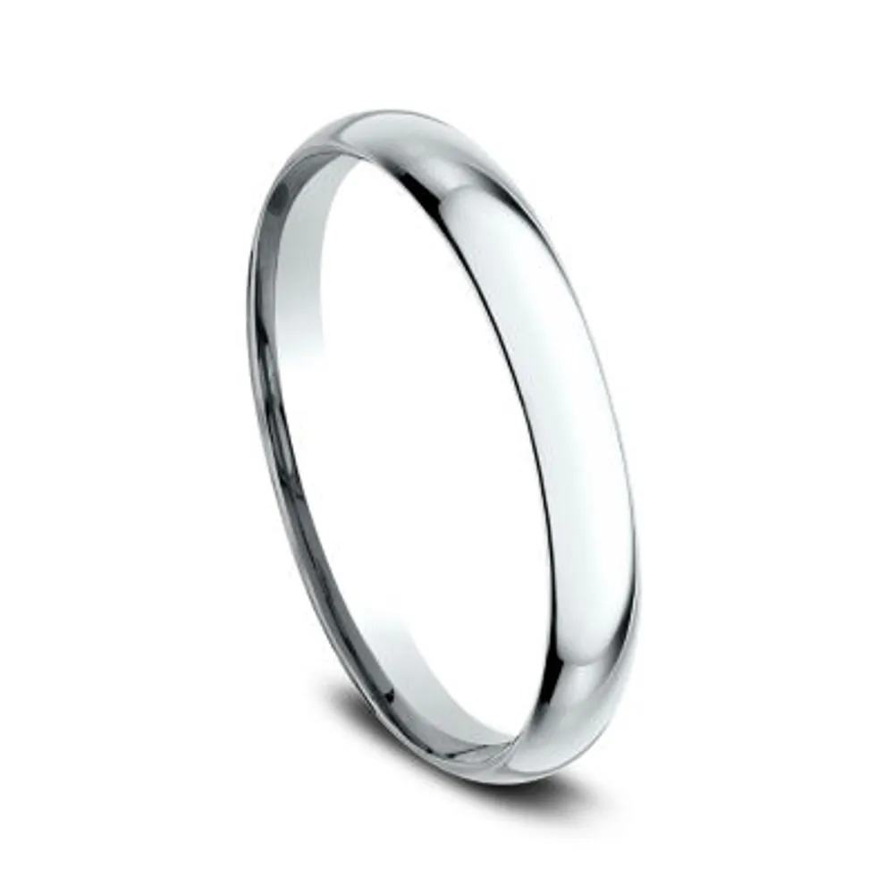 Womens 10K White Gold 2MM Comfort-Fit Wedding Band