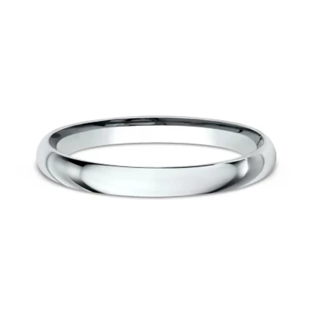 Womens 10K White Gold 2MM Comfort-Fit Wedding Band