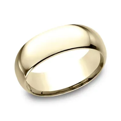 Mens 10K Yellow Gold 8MM Comfort-Fit Wedding Band