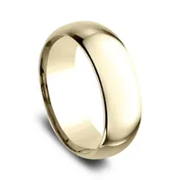 Mens 10K Yellow Gold 8MM Comfort-Fit Wedding Band