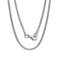 Stainless Steel 24 Inch Semisolid Snake Chain Necklace