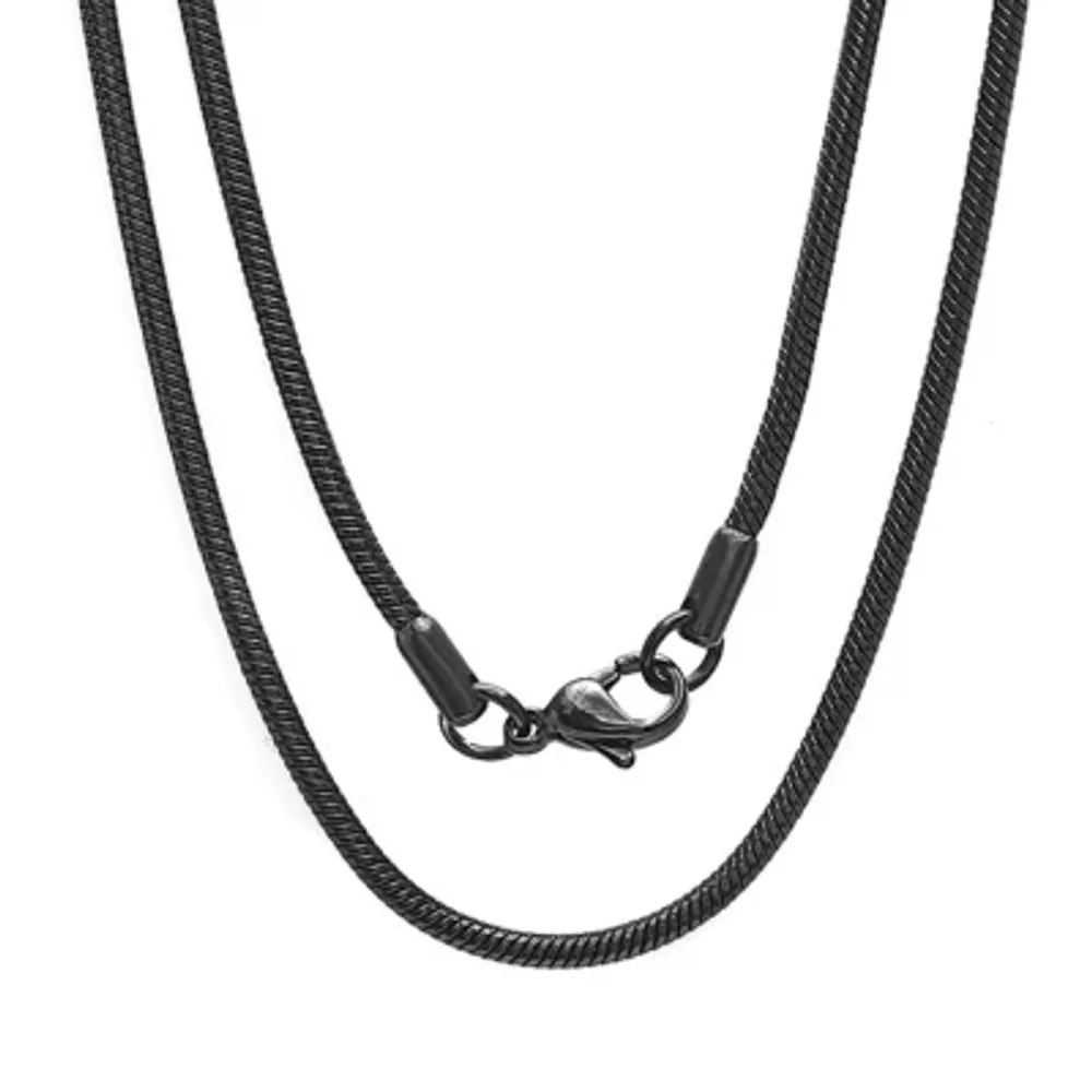 Stainless Steel 24 Inch Semisolid Snake Chain Necklace