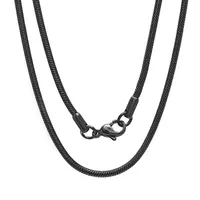 Stainless Steel 24 Inch Semisolid Snake Chain Necklace