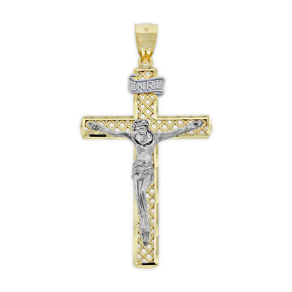 Crucufix Womens 14K Gold Cross Pendant