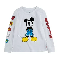 Levi's Boys Crew Neck Long Sleeve Mickey Mouse Graphic T-Shirt - Big Kid