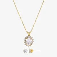 Sparkle Allure Womens Cubic Zirconia 14K Gold Over Brass 2-pc. Jewelry Set