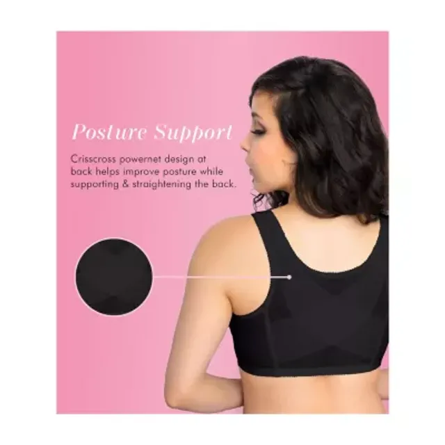 Women's Slimming Wireless Back & Posture Support Longline Bra with Front  Closure 5107530