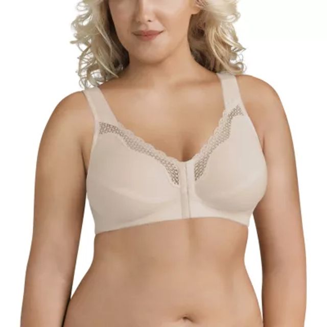 Exquisite Form® Women's FULLY Wireless Cotton Back & Posture Support Bra  with Front Closure Lace- 5100531