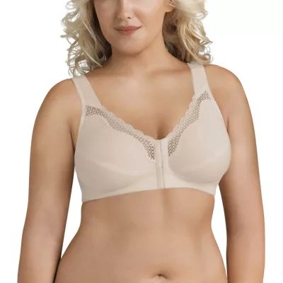 Exquisite Form® Women's FULLY Wireless Cotton Back & Posture Support Bra with Front Closure Lace- 5100531