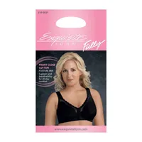 Exquisite Form® Women's FULLY Wireless Cotton Back & Posture Support Bra with Front Closure Lace- 5100531