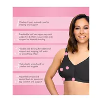 Exquisite Form® Women's FULLY Slimming Wireless Full-Coverage Bra with Back Closure & Lace- 5100548