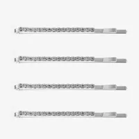 Monet Jewelry Silver Tone Crystal 4-pc. Bobby Pin