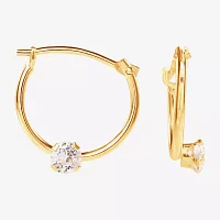 Girls 14K Gold Cubic Zirconia Accent Hoop Earrings