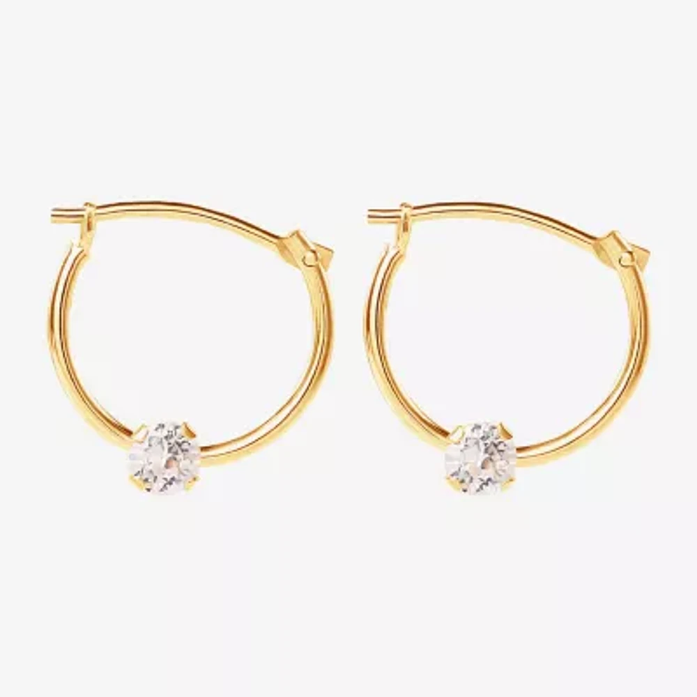 Girls 14K Gold Cubic Zirconia Accent Hoop Earrings