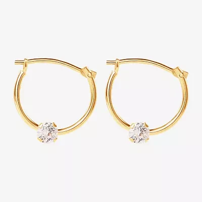 Girls 14K Gold Cubic Zirconia Accent Hoop Earrings