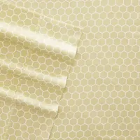 Casual Comfort Ultra Soft Honeycomb Pattern 4 Piece Bed Sheet Set