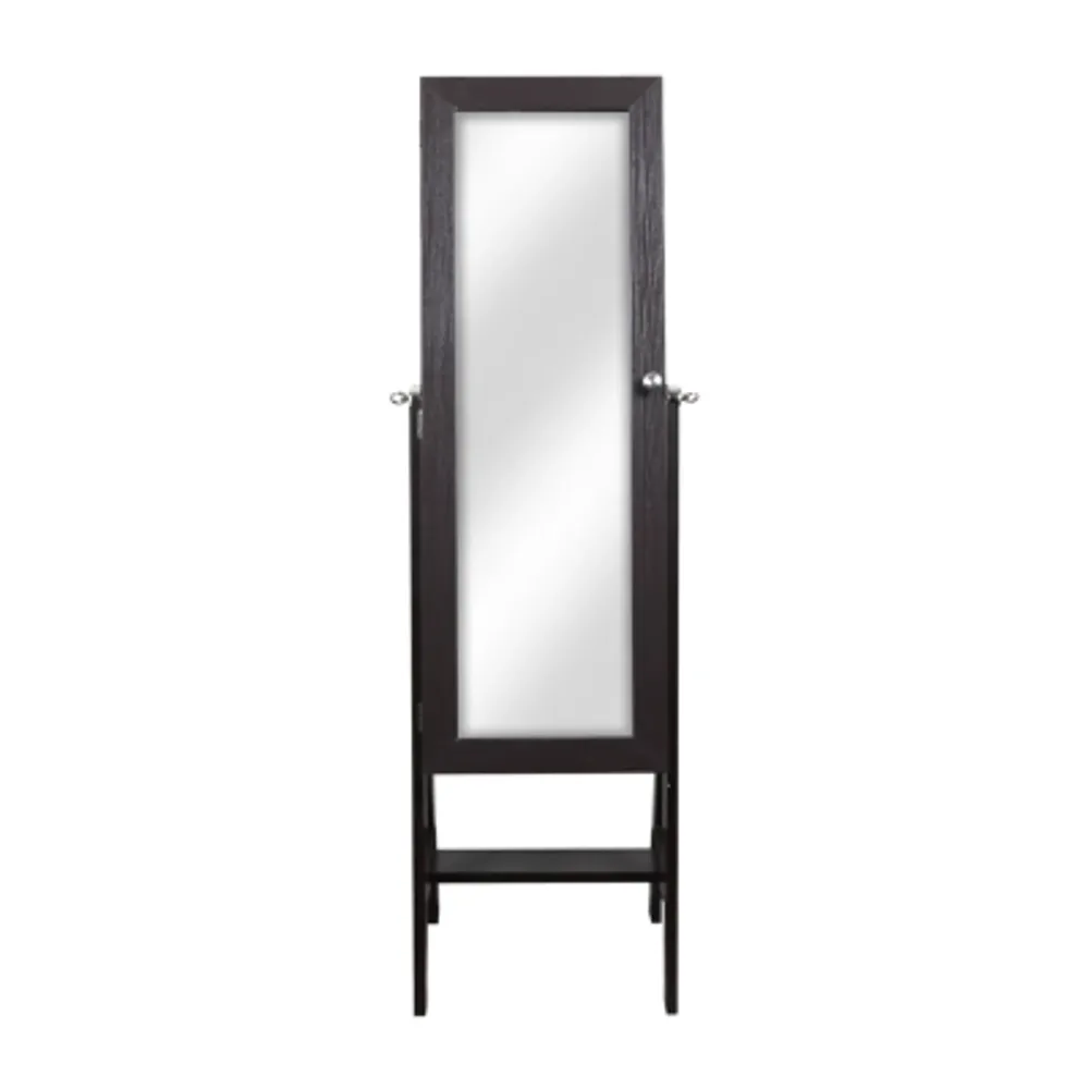 New View Espresso Mirrored Jewelry Armoire