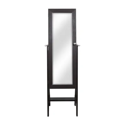 New View Espresso Mirrored Jewelry Armoire