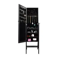 New View Espresso Mirrored Jewelry Armoire