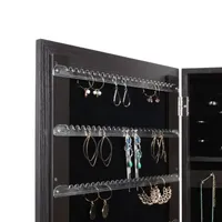 New View Espresso Mirrored Jewelry Armoire