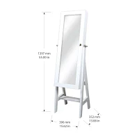 New View White Mirrored Jewelry Armoire