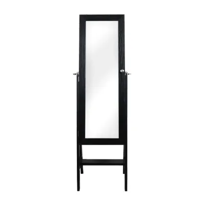 New View Black Mirrored Jewelry Armoire