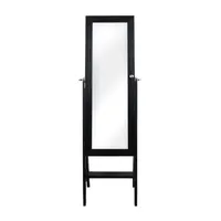 New View Black Mirrored Jewelry Armoire