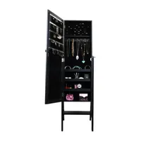 New View Black Mirrored Jewelry Armoire