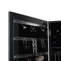 New View Black Mirrored Jewelry Armoire