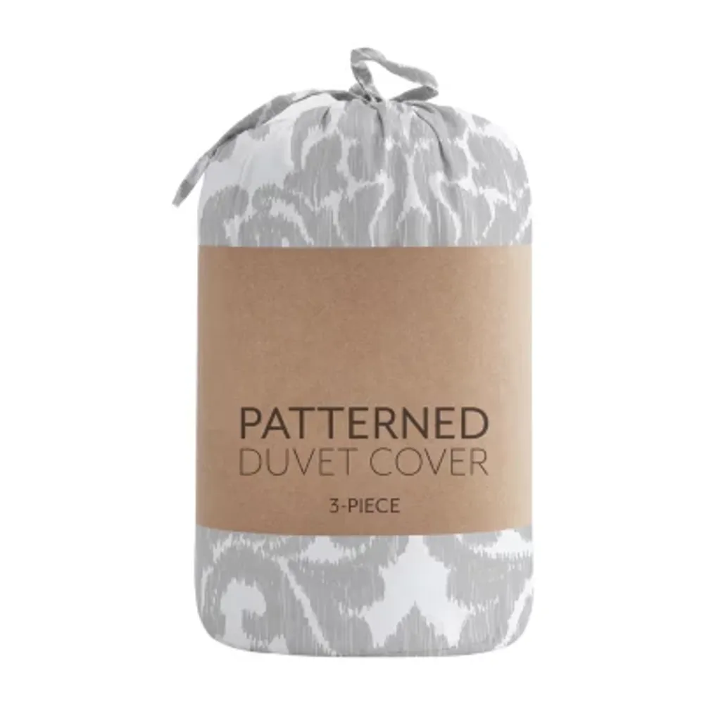 Casual Comfort Soft Damask Pattern Oversized Duvet Cover Set