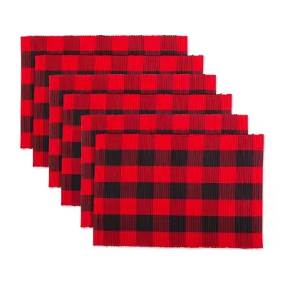 Design Imports Red Buffalo Check 6-pc. Placemat