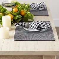 Design Imports Black & White 2-Tone Ribbed 6-pc. Table Linen Set