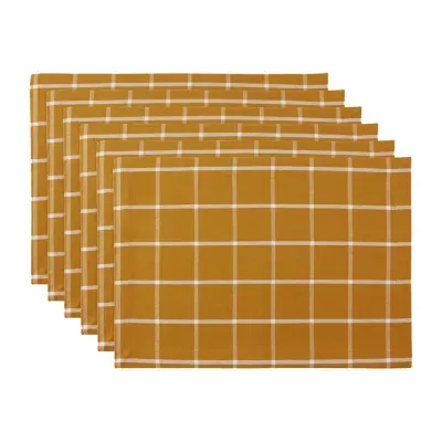 Design Imports Honey Gold Check 6-pc. Table Linen Set
