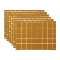 Design Imports Honey Gold Check 6-pc. Table Linen Sets