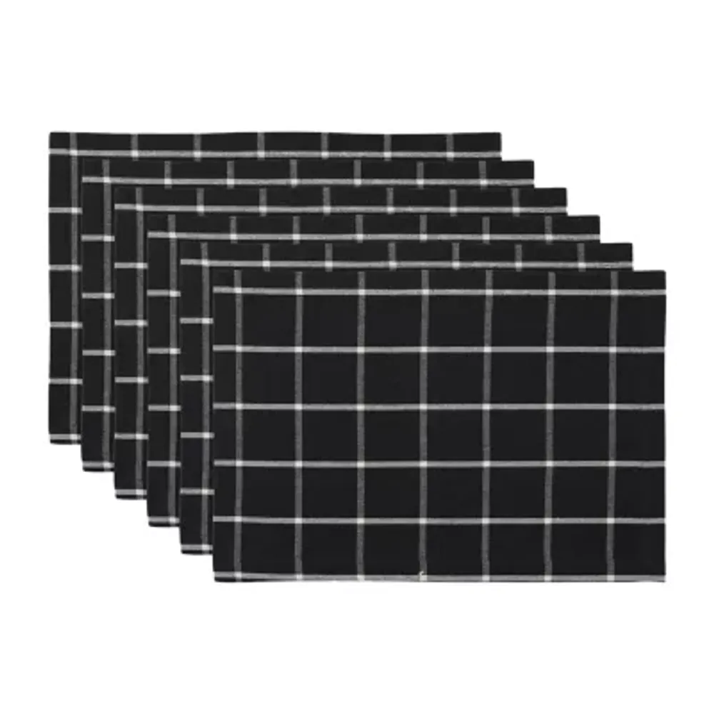 Design Imports Black Check 6-pc. Table Linen Set