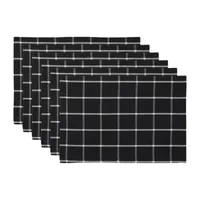 Design Imports Black Check 6-pc. Table Linen Set