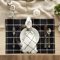 Design Imports Black Check 6-pc. Table Linen Sets