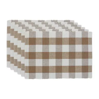 Design Imports Stone Buffalo Check Ribbed 6-pc. Table Linen Sets