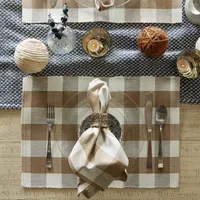 Design Imports Stone Buffalo Check Ribbed 6-pc. Table Linen Set