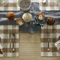 Design Imports Stone Buffalo Check Ribbed 6-pc. Table Linen Sets