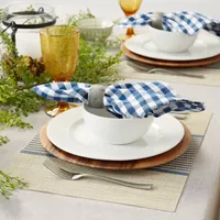 Design Imports French Blue Middle Stripe Pvc Woven 6-pc. Table Linen Set