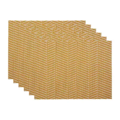 Design Imports Honey Gold Textured Twill Weave 6-pc. Placemats