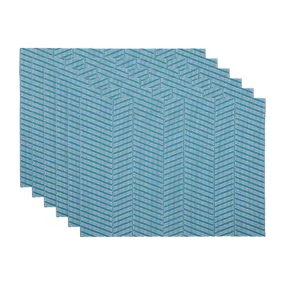 Design Imports Storm Blue Textured Twill Weave 6-pc. Placemats